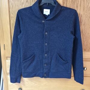 Old Navy Womens Cozy Knit Shawl Collar Navy Cardigan w/ Pockets Sz Medium Preppy